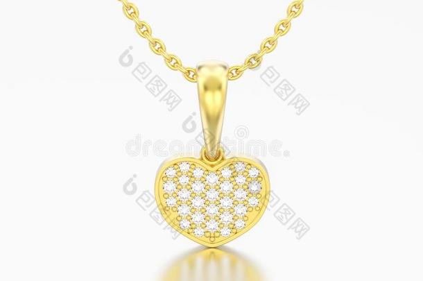 3英语字母表中的第四个字母说<strong>明黄色</strong>的金钻石心项链向链子