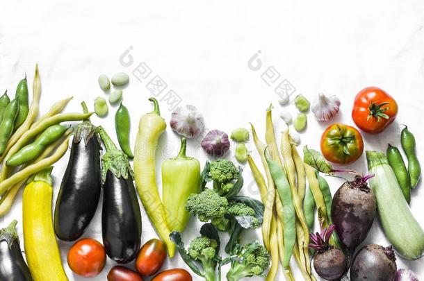 季节的有机的蔬菜背景-茄子,夏季产南瓜之一种,活力