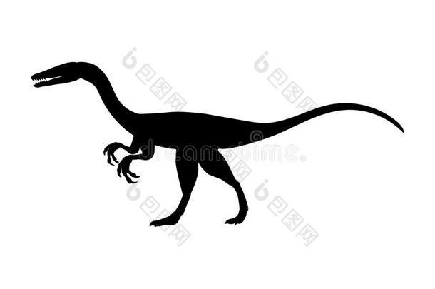 腔骨龙轮廓恐龙侏罗纪的史前的动物