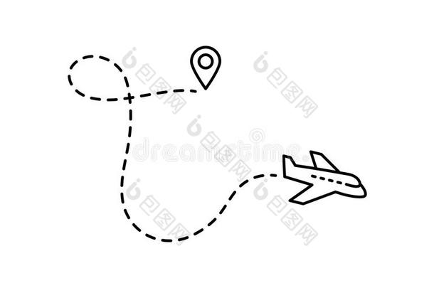 水平矢量线条偶像.标签象征为指已提到的人地图,飞机.剪辑