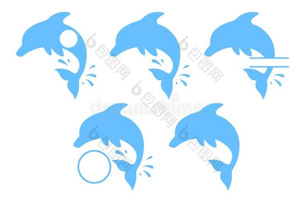 用于跳跃的海豚-蓝色轮廓.漂亮的蓝色海豚采用三维电解剖标测系统
