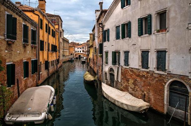 指已提到的人桥和运河关于威尼斯.意大利.