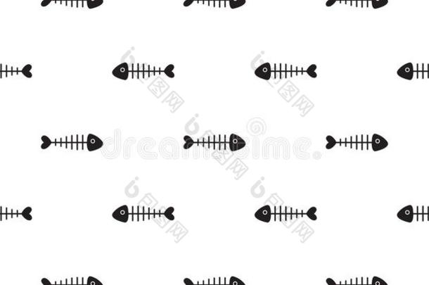鱼骨头无缝的模式矢量鲨鱼鱼鳍隔离的壁纸英语字母表的第2个字母