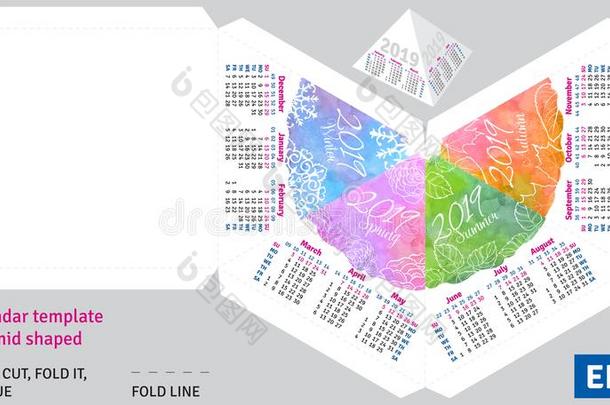 样板英语日历2019在旁边季金字塔合适的