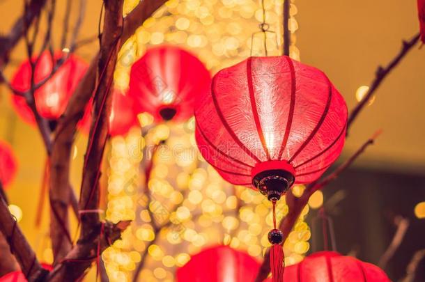 中国人灯笼在的时候新的<strong>年节</strong>日.越南人新的年