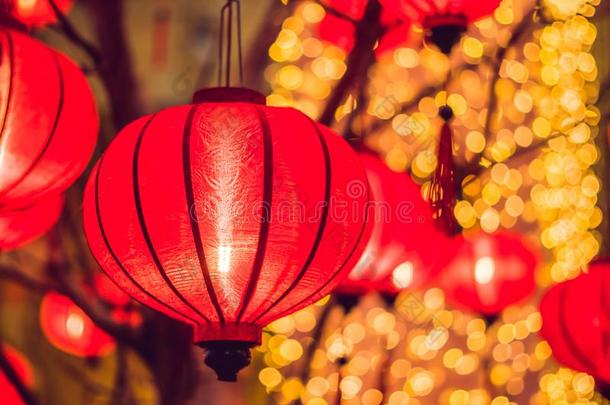 中国人灯笼在的时候新的<strong>年节</strong>日.越南人新的年