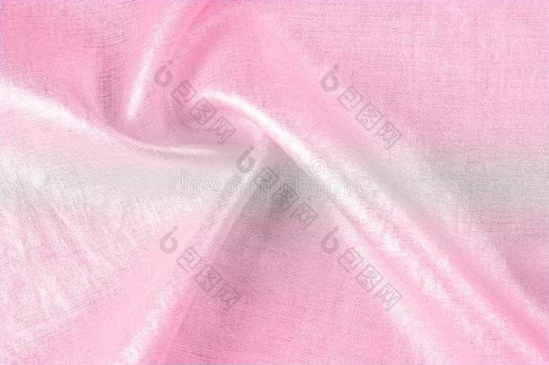 背景质地,<strong>亚麻</strong>布织物粉红色的和金属的光泽.和