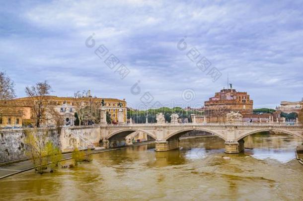 台伯<strong>河河</strong>都市的冬地点,罗马,意大利