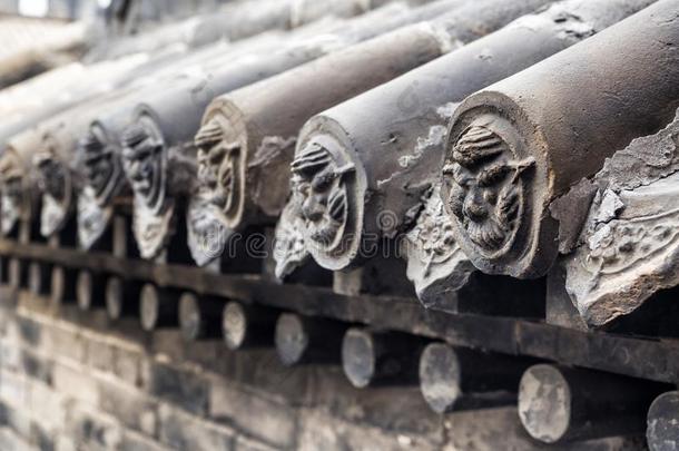 平遥古代的城市建筑学和装饰,山西,中国