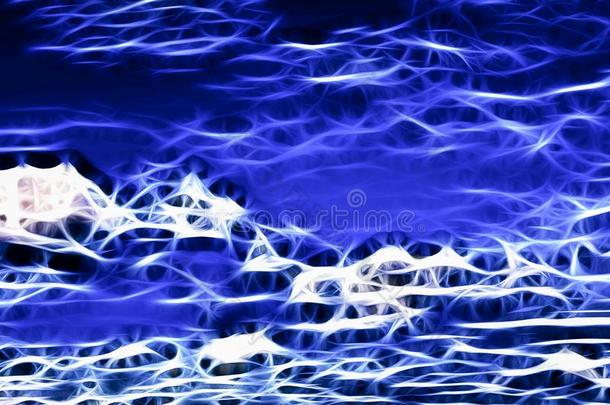 抽象的深的模式条纹波浪颜色水平蓝色和白色的为