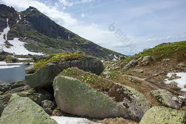 很美丽的山风景.指已提到的人旅游通过指已提到的人山