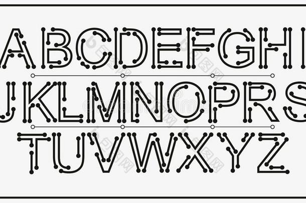 技术矢量字体字体唯一的设计.为科技,电路