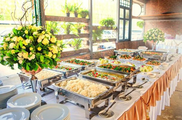 ThaiAirwaysIntern在ional泰航国际自助餐正餐在指已提到的人美丽地安排的婚礼