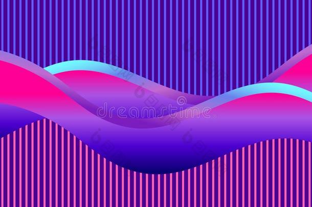 液体波浪紫罗兰颜色.现代的走向背景.Synth波浪砰