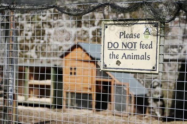 aux.构成疑问句和否定句不喂养动物符号向栅栏在动物园公园