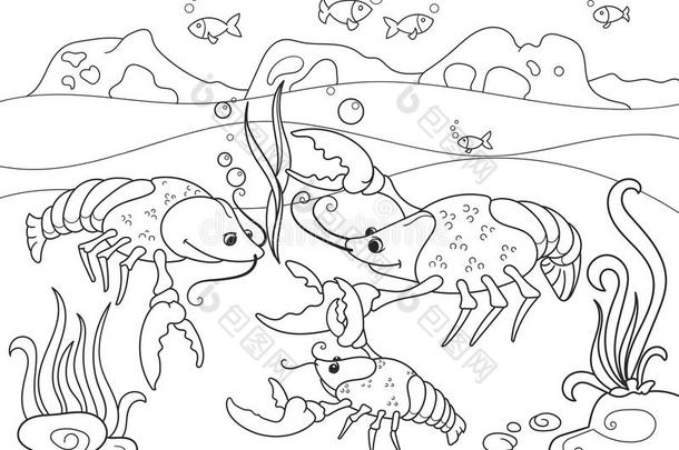 孩子们漫画家庭关于淡水螯虾向指已提到的人底部关于指已提到的人p向d.