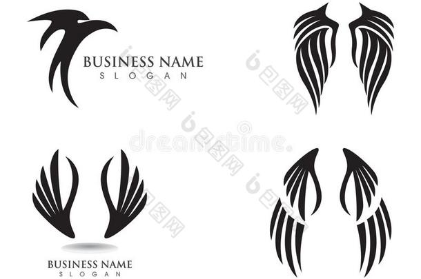 鹰翅膀猎鹰标识和象征样板矢量