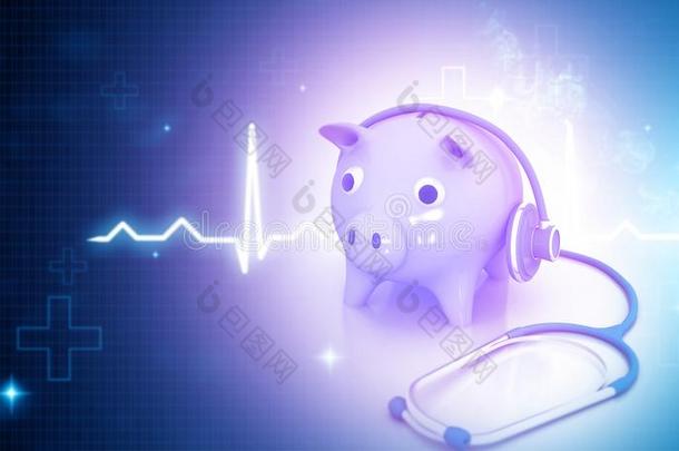 听诊器和小猪银行