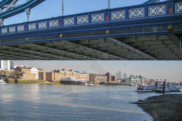 看法关于指已提到的人银行关于指已提到的人河泰晤士河在下面女王塔桥,