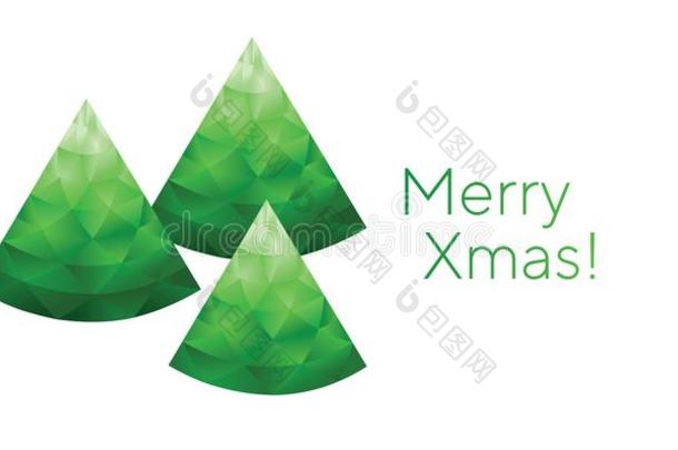 三角形绿色的多边形几何学圣诞节树