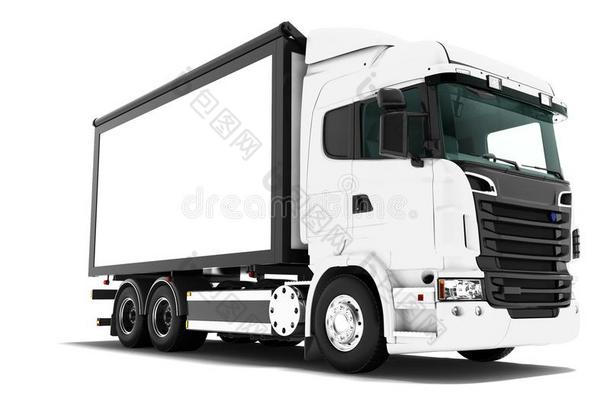 现代的白色的货车和黑的原理为运送的家具3英语字母表中的第四个字母