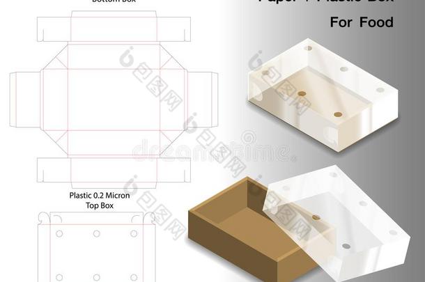 盒为食物和塑料制品窗死亡将切开愚弄在上面