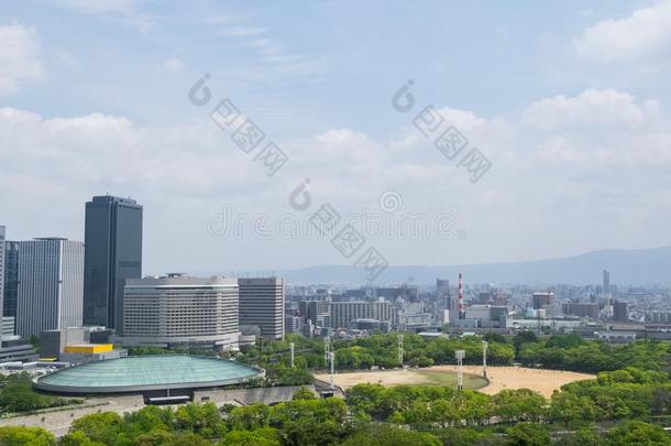 空气的看法关于大阪从大阪城堡,黑色亮漆