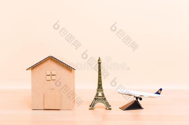 卡纸板纸模型房屋,Eiffel语言塔和水平air水平