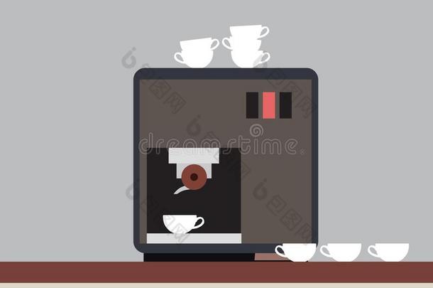 咖啡豆机器或浓咖啡制造者向一棕色的t一ble和白色的p或