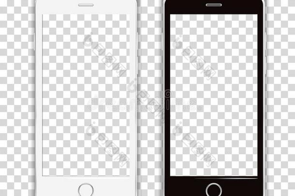 现实的蜂窝式便携无线电话智能手机矢量关于触摸屏电话框架