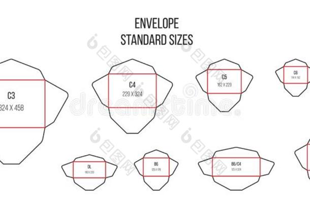信封标准.信标准大小.照片锋利的矢量