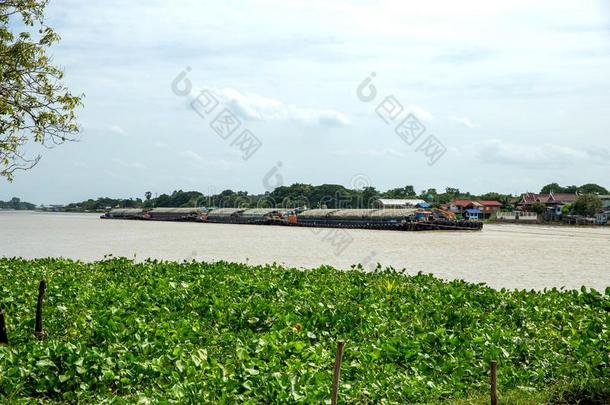 大城府/泰国-八月42018:货物船采用一河.采用
