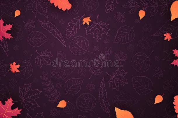 秋背景和树叶为购物卖或商品推销海报