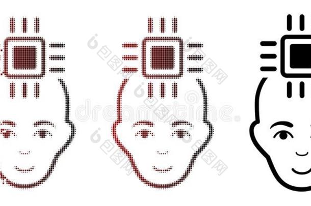 破碎的像素半音神经的计算机界面偶像