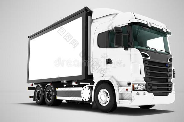 现代的白色的货车和黑的原理为运送的家具3英语字母表中的第四个字母