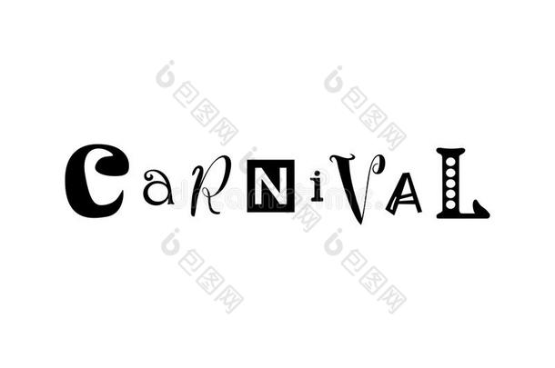 字体关于狂欢节和不同的文学采用黑的隔离的英语字母表的第15个字母