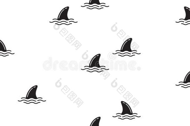 <strong>鲨鱼</strong>鱼鳍无缝的模式<strong>海豚</strong>隔离的鲸洋波浪海