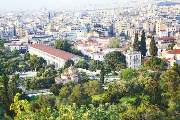 城市风光照片关于雅典希腊同样地看见从古希腊城市的卫城-指已提到的人古代的
