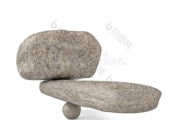 大的石头稳定配平石头s向白色的背景.3英语字母表中的第四个字母illustrate举例说明