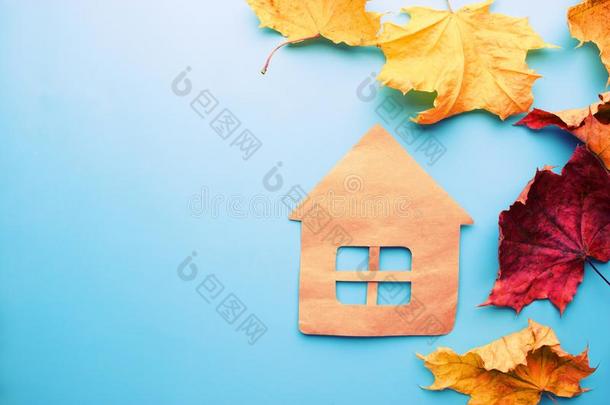 舒适的和暖和的家采用秋