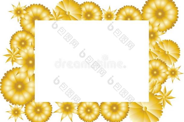 金色的花边框架白色的写文本卡片