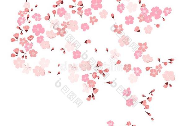 樱花花为印刷向纸.
