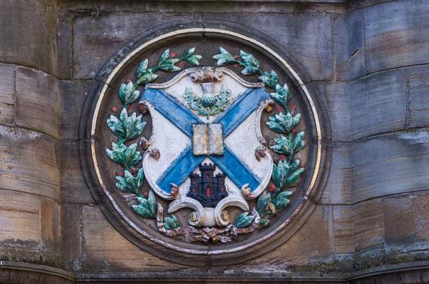 苏格兰的<strong>旗</strong>盘子向人名十字架,爱丁堡,苏格兰,unknown不知<strong>道</strong>的.