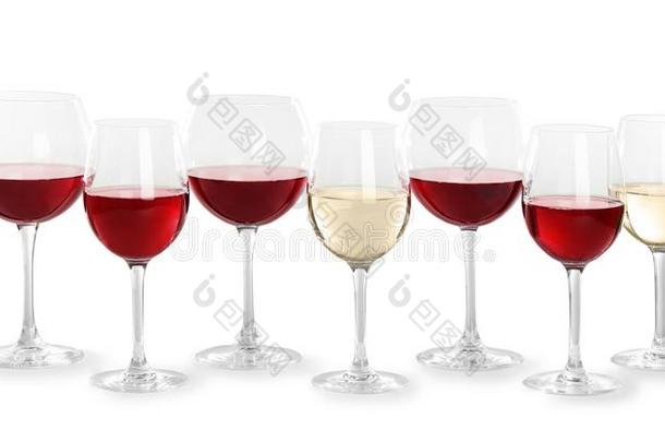 眼镜和不同的葡萄酒