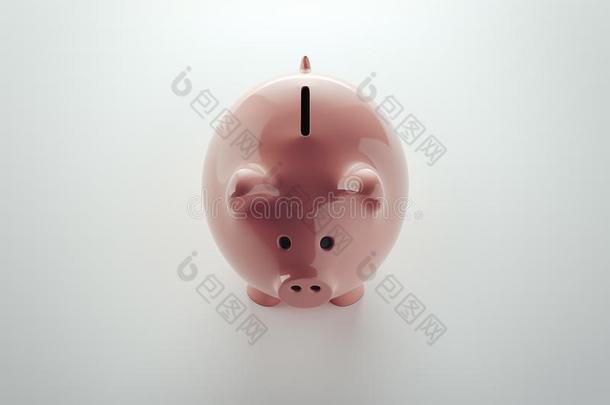 粉红色的<strong>小猪</strong>银行向白色的背景,顶看法.3英语字母表中的第四个字母ren英语字母表中的第四个字母ering.