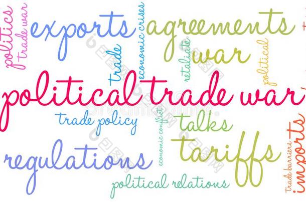 政治的贸易战争单词云