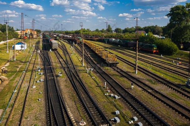 格里亚济,俄罗斯帝国-augment增加12.2018.货物资料排架铁路车站grey灰色