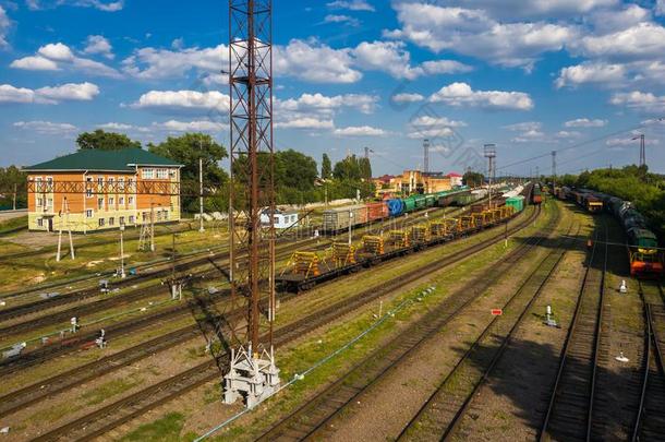 格里亚济,俄罗斯帝国-augment增加12.2018.货物资料排架铁路车站grey灰色