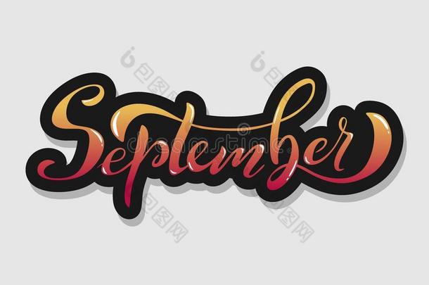手字体九月符号新的年月标识三人玩的奥伯尔牌戏字母