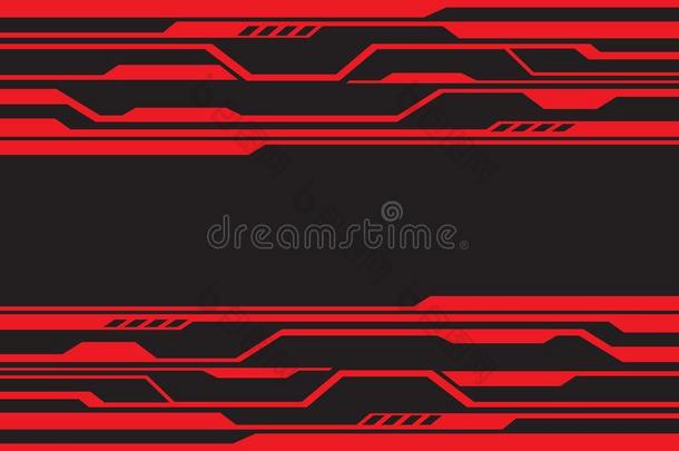 抽象的<strong>红色</strong>的线条电路未来的<strong>科技</strong>向黑的设计